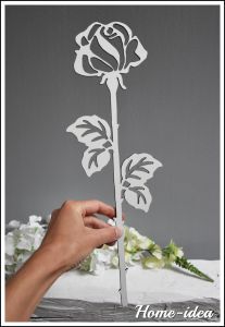 Róża 40 cm - płyta hdf jednostronnie biała